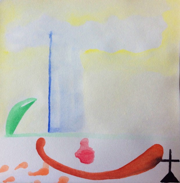 Ode to Accidental Short-Term Motherhood © Storm Garner, 2014 watercolor on paper 5 square inches