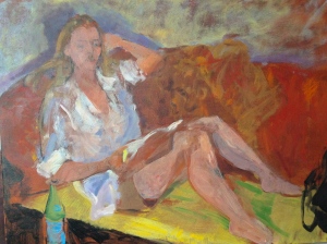The Actress Prepares oil on canvas by Wendy Garner, 2008  23 x 30 inches 
